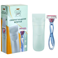 Набор (Станок для бритья Click Soleil 3 Sensitive + 2 сменных кассеты + чехол)